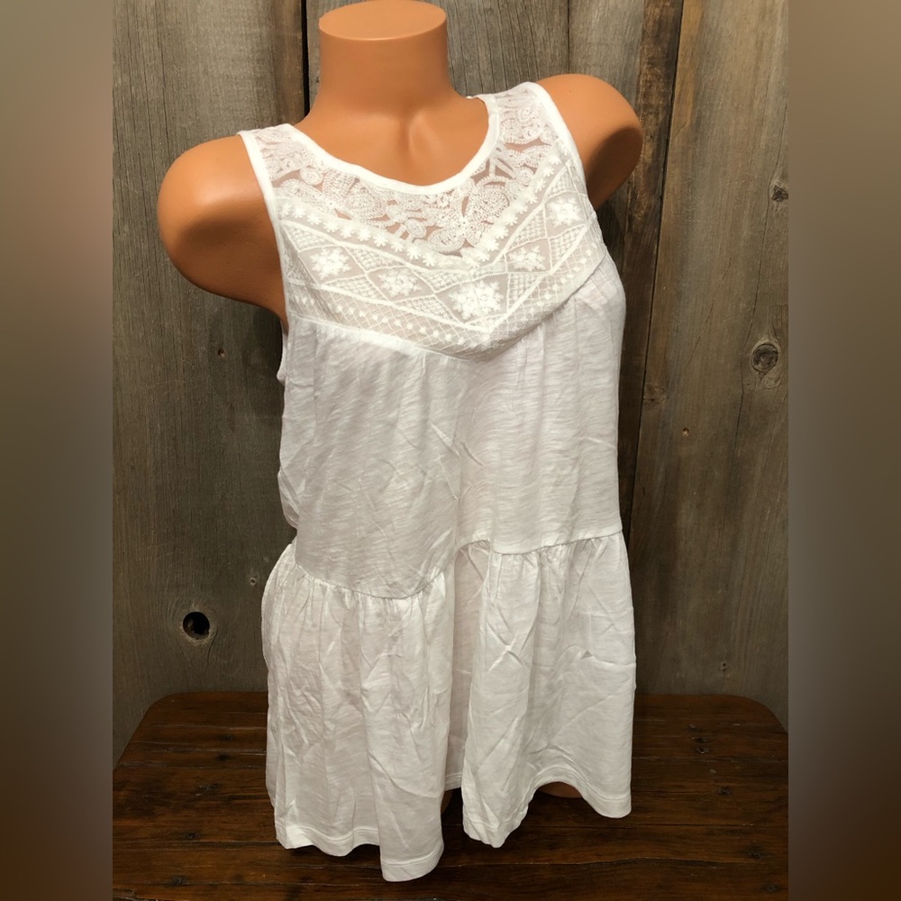2014 Express Lace Tunic Tank Top in Off White Size Small Women’s